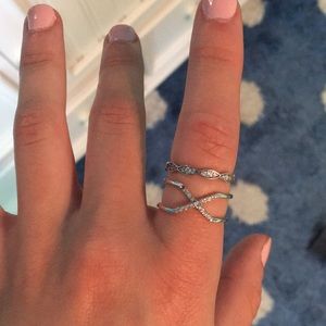 Ring Set, Silver, Sparkly from Francesca’s